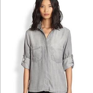 Bella Dahl Gray Button-Up Blouse